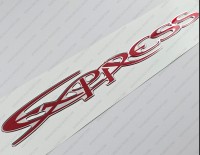 Cruisers Yachts Express Chrome/Red Raised Domed 3D Decal 17.5" x 2.5" 1pcs.
